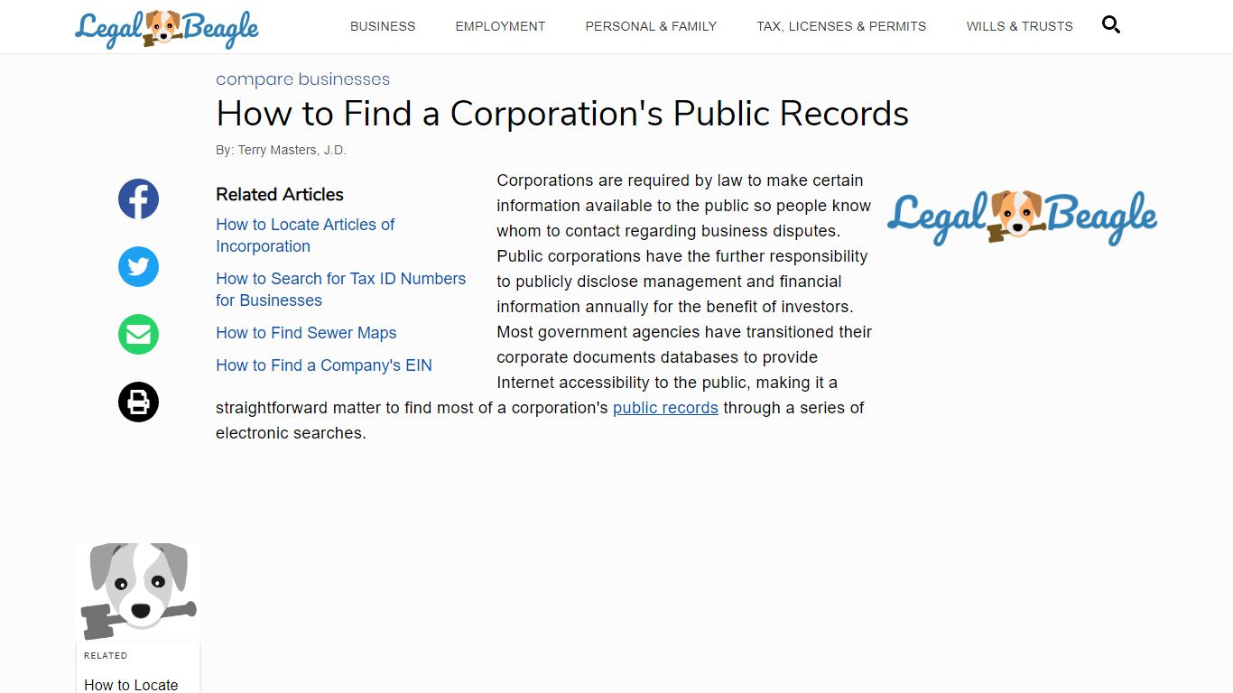 How to Find a Corporation's Public Records | Legal Beagle